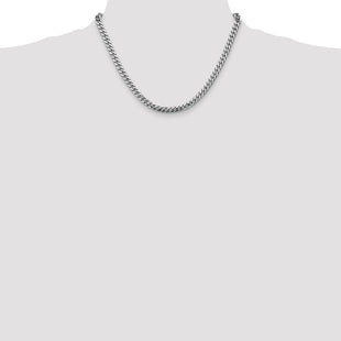 14K White Gold Solid Miami Cuban Link with Lobster Clasp Chain (Style DCU160W-18)