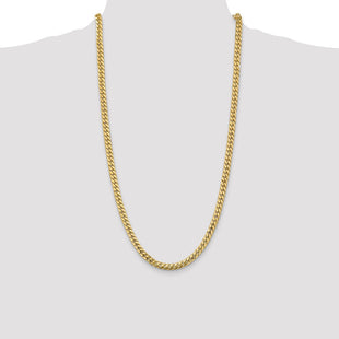 14K Solid Miami Cuban Link with Lobster Clasp Chain (Style DCU180-28)