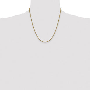 14K Semi Solid Diamond-cut Rope with Lobster Clasp Chain (Style DH016-20)