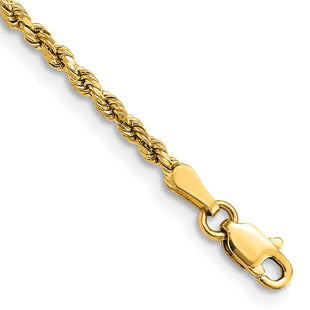 14K Semi Solid Diamond-cut Rope with Lobster Clasp Chain (Style DH016-7)