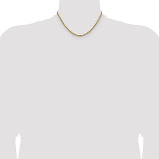 14K Semi Solid Diamond-cut Rope with Lobster Clasp Chain (Style DH018-16)