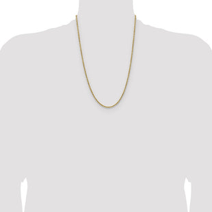 14K Semi Solid Diamond-cut Rope with Lobster Clasp Chain (Style DH018-24)