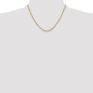 14K Semi Solid Diamond-cut Rope with Lobster Clasp Chain (Style DH021-18)