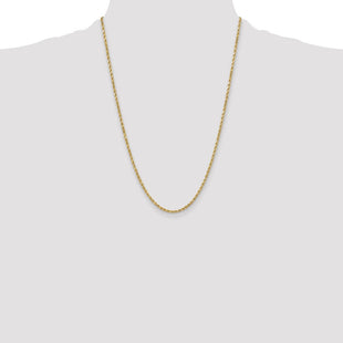 14K Semi Solid Diamond-cut Rope with Lobster Clasp Chain (Style DH021-24)