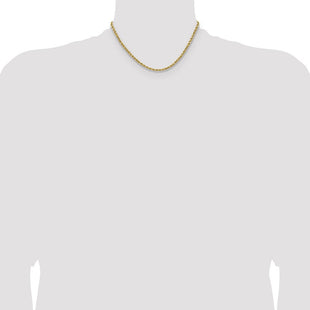 14K Semi Solid Diamond-cut Rope with Lobster Clasp Chain (Style DH025-16)