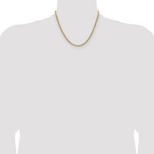 14K Semi Solid Diamond-cut Rope with Lobster Clasp Chain (Style DH025-18)