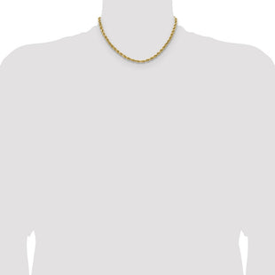 14K Semi Solid Diamond-cut Rope with Lobster Clasp Chain (Style DH035-16)