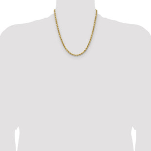 14K Semi Solid Diamond-cut Rope with Lobster Clasp Chain (Style DH035-20)