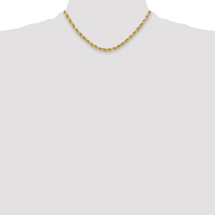 14K Semi Solid Diamond-cut Rope with Lobster Clasp Chain (Style DH040-16)