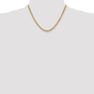 14K Semi Solid Diamond-cut Rope with Lobster Clasp Chain (Style DH040-18)