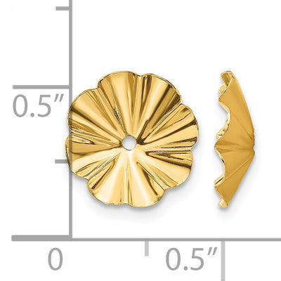 14K Polished Fancy Earring Jackets, 7 x 7mm