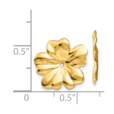 14K Polished Floral Earring Jackets, 11 x 11mm