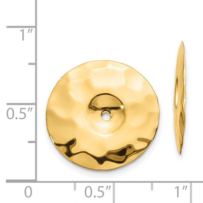 14K Polished Hammered Disc Earring Jackets, 19 x 19mm