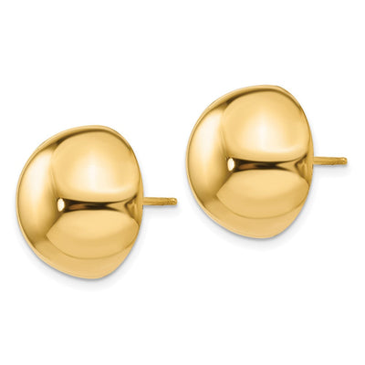 14K Polished Half Ball Post Earrings, 16 x 16mm
