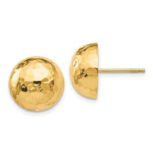 14k Hammered Half Ball Post Earrings (Style E928)