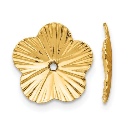 14K Polished Fancy Earring Jackets, 12 x 12mm