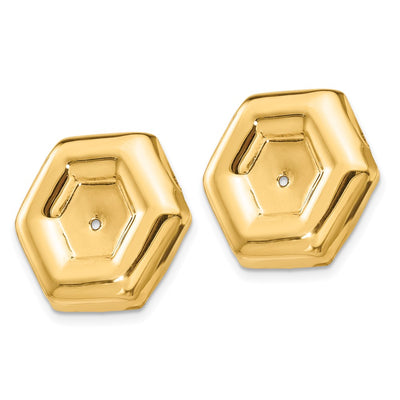 14K Polished Fancy Earring Jackets, 16 x 17mm