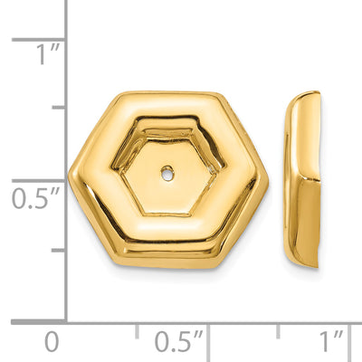 14K Polished Fancy Earring Jackets, 16 x 17mm