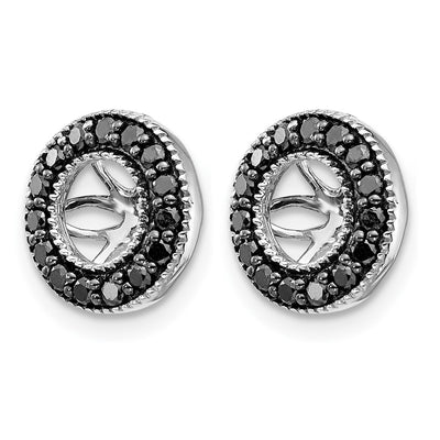 14K White Gold 1/ Black Diamond Earring Jackets, 10 x 10mm