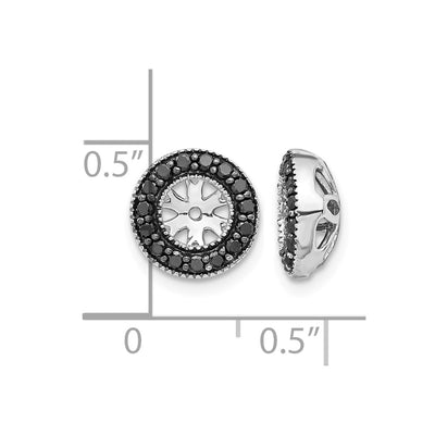 14K White Gold 1/ Black Diamond Earring Jackets, 10 x 10mm