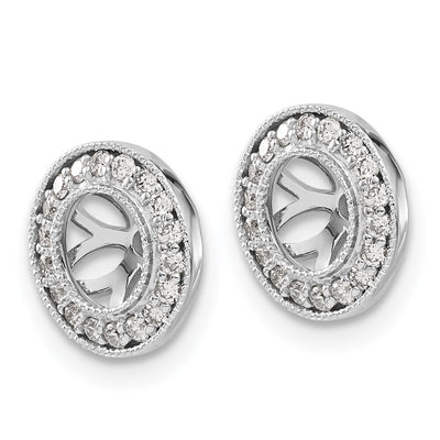 14K White Gold 1/ Diamond Earring Jackets, 11 x 11mm
