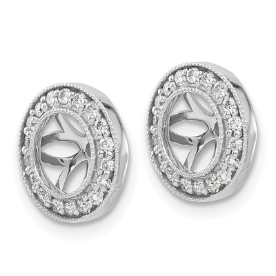 14K White Gold 1/ Diamond Earring Jackets, 12 x 12mm