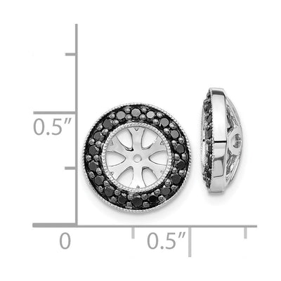 14K White Gold 1/ Black Diamond Earring Jackets, 12 x 12mm