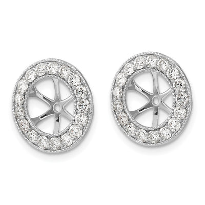 14K White Gold 1-1/ Diamond Earring Jackets