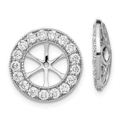 14K White Gold 1-1/ Diamond Earring Jackets