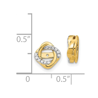 14K Yellow Gold Twisted Diamond Jacket Earrings
