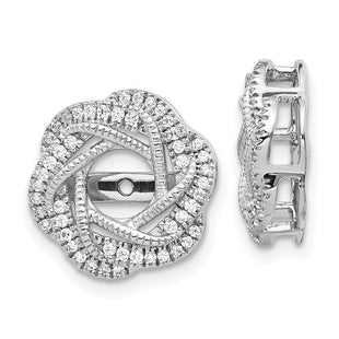 14k White Gold Diamond Jacket Earrings (Style EJM5321-033-WA)
