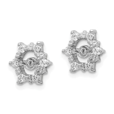 14K White Gold AA Fancy Diamond Earring Jackets, 9 x 9mm