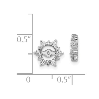 14K White Gold AA Fancy Diamond Earring Jackets, 9 x 9mm
