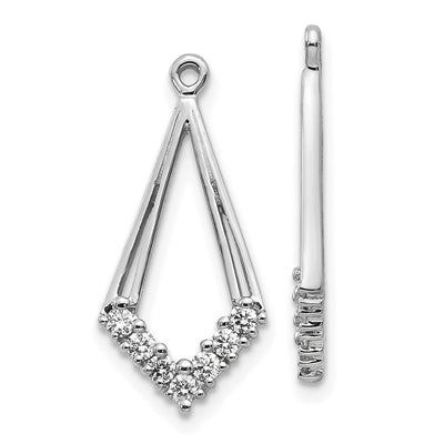 14K White Gold AA Diamond Shaped Diamond Earring Jacket