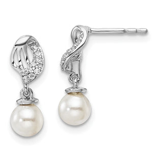 14k White Gold Earrings Style EM10181 - Classique Jewelry Inc.