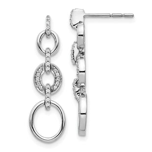 14k White Gold Diamond Fancy Dangle Earrings (Style EM3721-014-WA)