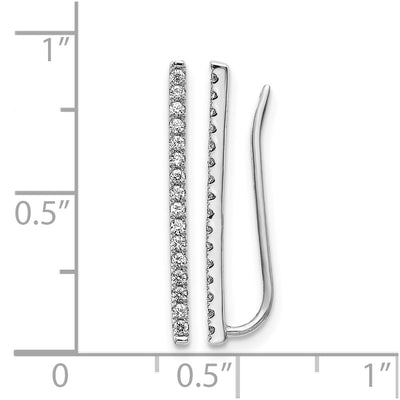 14K White Gold Diamond Fancy Earrings, 22 x 1mm