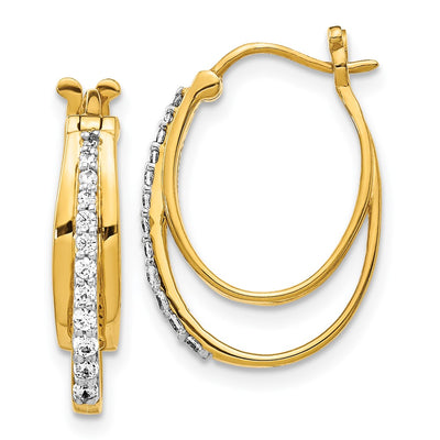 14K Diamond Hoop Earrings