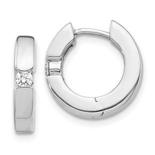 14k White Gold AA Diamond Hinged Hoop Earrings (Style EM5354-016-WA)