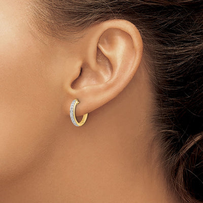 14K Diamond Complete Hinged Hoop Earrings