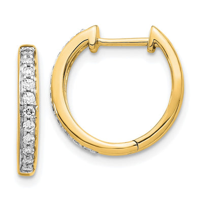 14K Diamond Complete Hinged Hoop Earrings