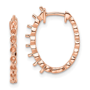 14k Rose Oval Hinged Hoop Earring Mountings (Style EM5410-075-R)
