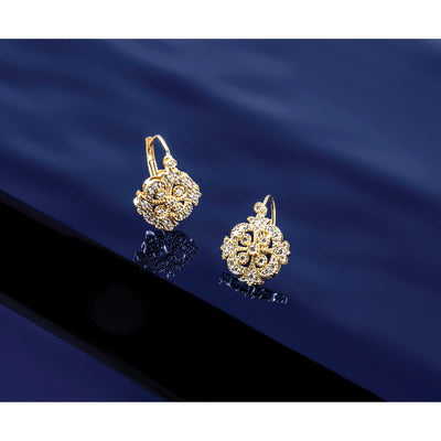 14K Diamond Leverback Earrings