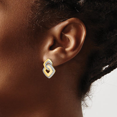 14K Polished Diamond Fancy Shaped Post Earrings