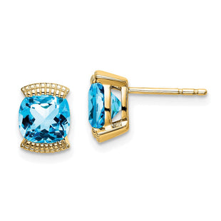 14k Blue Topaz Post Earrings (Style EM7080-BT-Y)