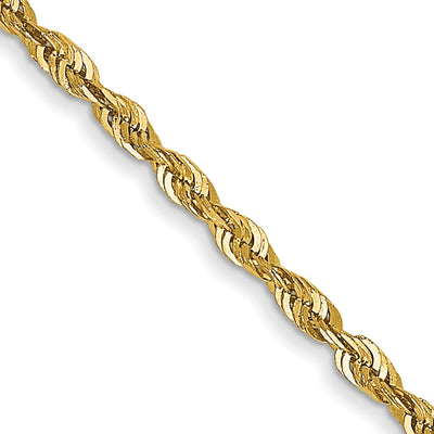 14K Ultra Diamond-cut Rope with Lobster Clasp Chain, 14 x 1.5mm
