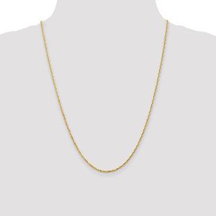 14K Ultra Diamond-cut Rope with Lobster Clasp Chain (Style EXL016-24)