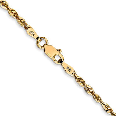 14K Ultra Diamond-cut Rope with Lobster Clasp Chain, 16 x 2.25mm