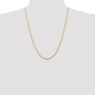 14K Ultra Diamond-cut Rope with Lobster Clasp Chain (Style EXL018-24)