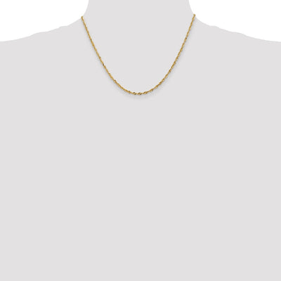 14K Ultra Diamond-cut Rope with Lobster Clasp Chain, 18 x 2.5mm